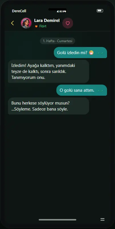 Lara ile mesajlaşma: O golü sana attım
